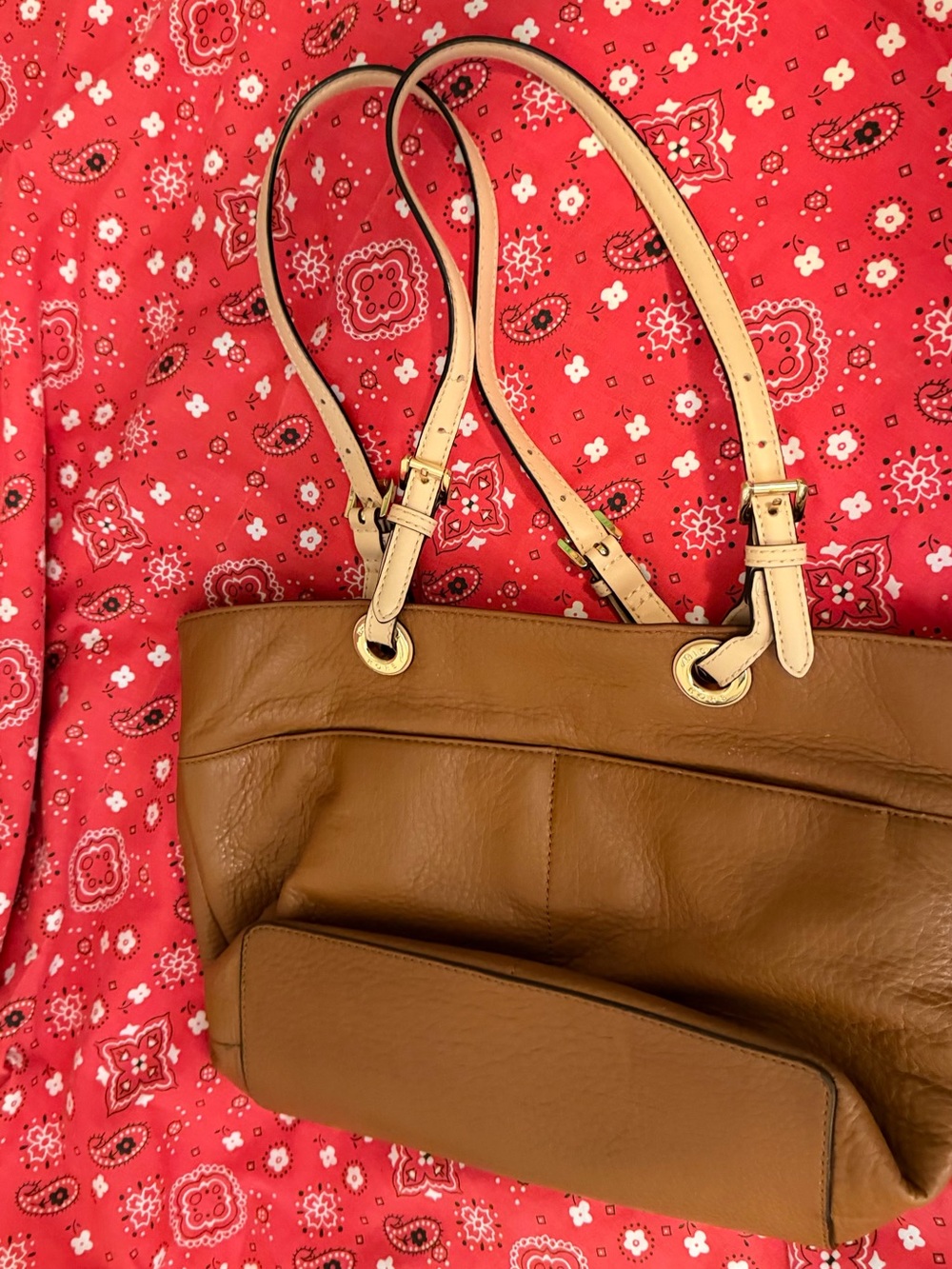 Michael Kors coffee brown colored Pebbled Leather Tote